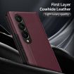 Samsung Galaxy Z Fold4 Leather Case with Card Slot, Smart View Window, Red - 2