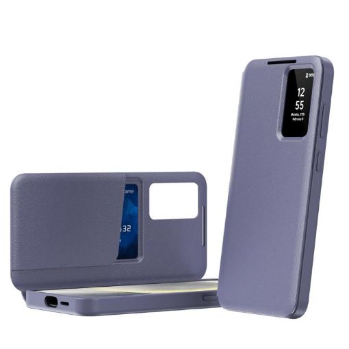 Samsung Galaxy A56 5G Leather Phone Case with Card Slot - Purple - 1