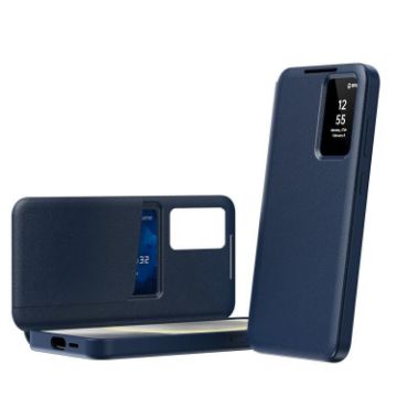 Samsung Galaxy S25 Edge 5G Leather Phone Case with Card Slot - Blue - 1