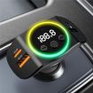 C8 Bluetooth 5.3 Receiver Car Charger with AUX & Dual USB Ports (Grey) - 8