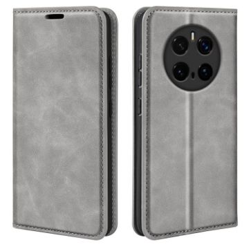For Honor Magic7 5G Grey Retro-skin Magnetic Leather Phone Case - 1