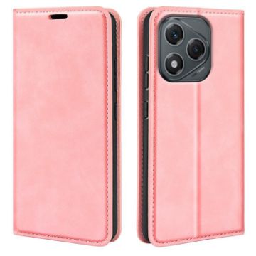 For Honor 400 Lite Pink Retro-skin Magnetic Leather Phone Case - 1