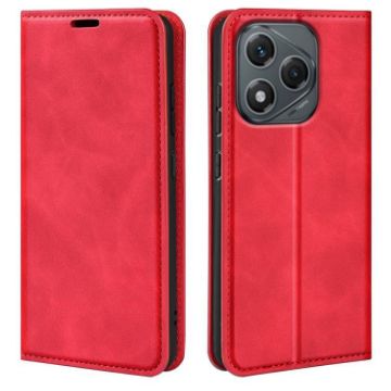 For Honor 400 Lite Red Retro-skin Magnetic Leather Phone Case Global - 1
