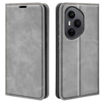 For Honor 400 Pro Grey Retro-skin Magnetic Leather Phone Case 160.8mm - 1