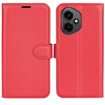 For Honor 400 Red Litchi Texture Leather Flip Phone Case with Holder - 1