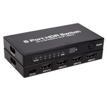 8K HDMI 2.1 Switch 5x1 for Home Theater/Office - EU Plug, 60Hz Gaming - 1