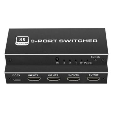 8K HDMI 2.1 Switch 3x1 - Q8Q3-3 Gaming Home Theater 4K 120Hz HDR Sync - 1