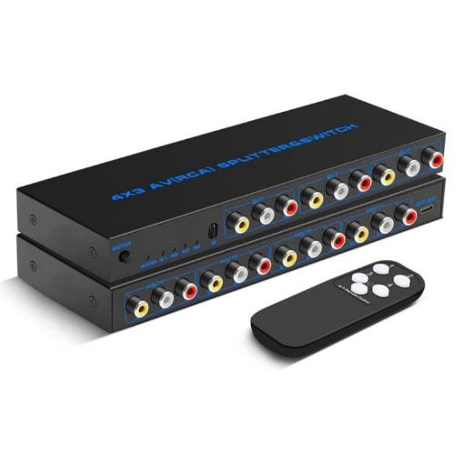 RCA AV Signal Switcher 4 In 3 Out Composite Splitter Box - US Plug - 1