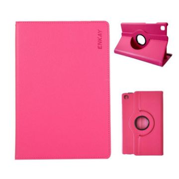 Samsung Galaxy Tab A7 Lite 8.7 ENKAY 360 Rotation Leather Case Rose Red - 1