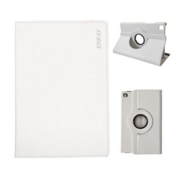 Samsung Galaxy Tab A7 Lite 8.7 ENKAY 360 Rotation Leather Case White - 1