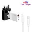 GaN PD 45W USB Charger + Type-C Cable, UK Plug, White - PD41 - 3
