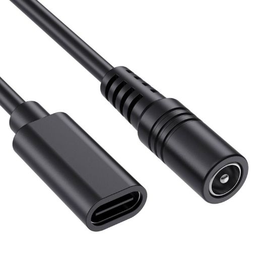 JUNSUNMAY 5V 3A Power Extension Cord, 5.5mm x 2.1mm to Type-C, 25cm - 1