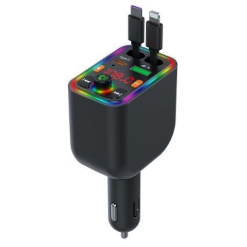 Y6 Retractable Cable Bluetooth FM Transmitter Car Charger MP3 Player - 1