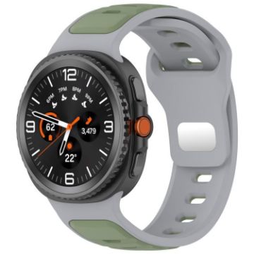 Samsung Galaxy Watch 8 40/44mm Two Color Silicone Band Gray/Light Green - 1