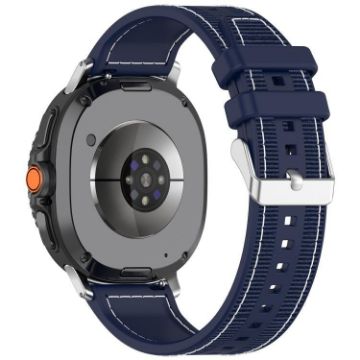 Samsung Galaxy Watch 8 40mm/44mm Nylon Braid Silicone Band - Midnight Blue - 1