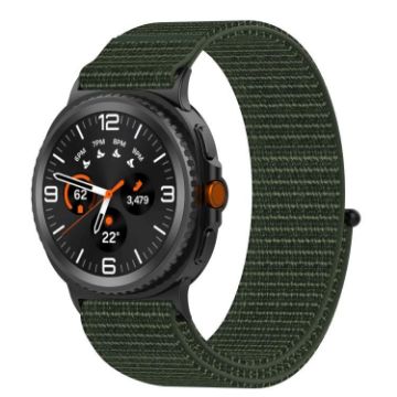 Samsung Galaxy Watch 8 Nylon Hook & Loop Band 40/44mm Army Green - 1