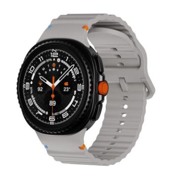Samsung Galaxy Watch 8 40mm/44mm Gray Silicone Band Wavy Grain - 1