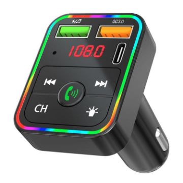 PDF2 Ambient Light Charger FM Transmitter Bluetooth Hands Free MP3 Player - 1