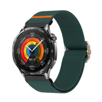 Universal 20mm Mechanical Drip Nylon Watch Band - Ink Green Elastic - 1