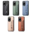 Huawei nova 14 Khaki Carbon Fiber Flip Zipper Wallet Phone Case - 6