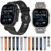 Apple Watch Band 46/49/45/44mm H016 Twill Texture TPU Black Orange - 7