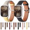 Genuine Leather Watch Band for Apple Watch 46/49/45/44mm - Trench Gray Yellow - 4