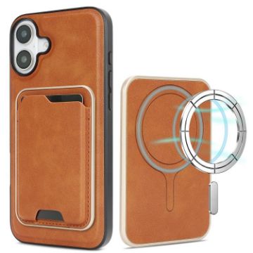 iPhone 17 Kalebol Slim MagSafe Leather Card Case (Brown) - 1