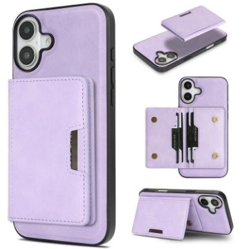 iPhone 17 Kalebol MagSafe Magnetic Leather Card Case - Purple - 1