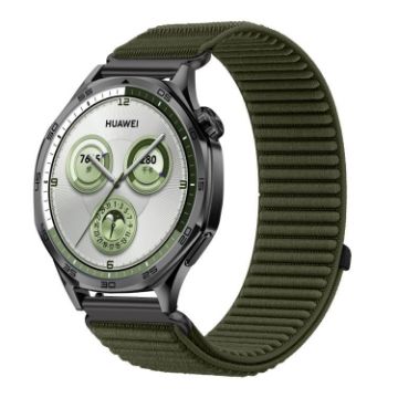 Spruce Green 18mm Woven Nylon Hook & Loop Fastener Watch Band - 1