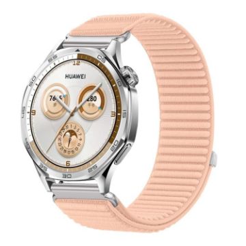 Milkshake Pink 20mm Woven Nylon Hook & Loop Fastener Watch Band - 1