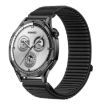 22mm Black Woven Nylon Hook & Loop Fastener Watch Band - 1