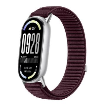 Xiaomi Smart Band 10/9/8 Plum Woven Nylon Hook Loop Watch Band - 1