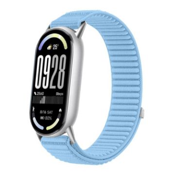 Xiaomi Smart Band 10/9/8 Island Blue Nylon Hook Loop Watch Band - 1