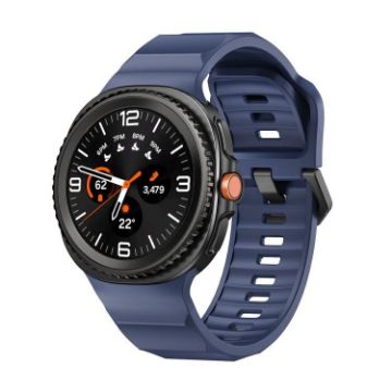 Samsung Galaxy Watch 8 40mm/44mm Dark Blue Silicone Band Wave Buckle - 1