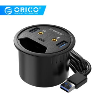 ORICO DESK-2U1C Desktop Power Grommet Multi-Function HUB for Office - 1