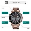 SKMEI 1538 Men's Sports Watch, Large Dial, Black Steel Belt - 7