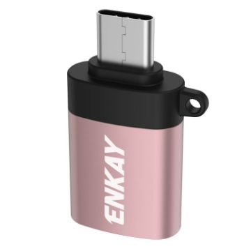 ENKAY ENK-AT101 USB-C to USB 3.0 OTG Adapter Converter - Rose Gold - 1