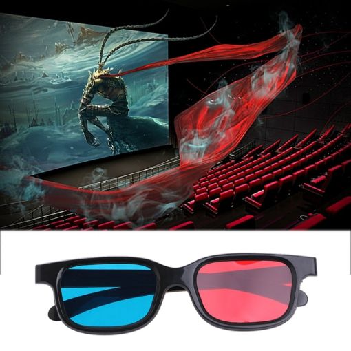 10pcs Universal 3D Glasses Black Frame Red Blue Cyan Anaglyph 0.2mm - 1