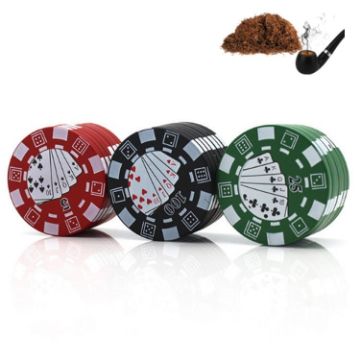 Zinc Alloy 3 Layer Metal Grinder - Small Chip Poker Cigarette Crusher - 1