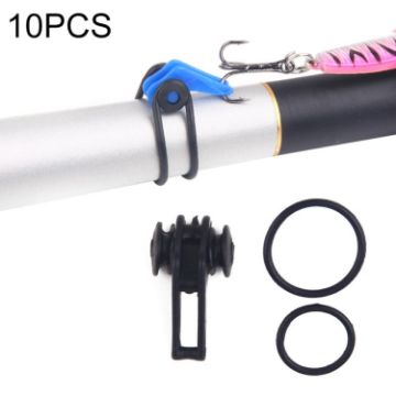 10 PCS Black Plastic Fishing Hook Keeper for Rods & Lures Safety Holder - 1