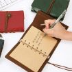 Vintage Pirate Anchors PU Leather Spiral Notebook Diary, Size L, Blue - 9