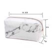 Marble Pattern Pencil Cases - Large Capacity PU Leather Bag (White) - 4
