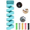 Silicone Data Cable Protective Cover - 4pcs Spiral Style (Black) - 7