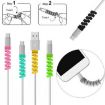 Silicone Data Cable Protective Cover - 4pcs Spiral Style Pink Winder - 3