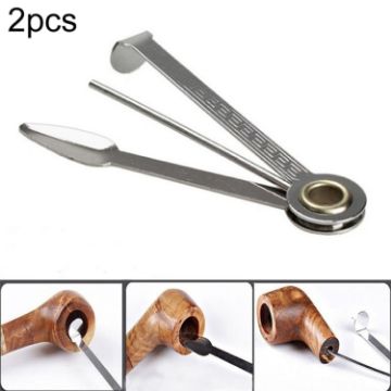 3in1 Stainless Steel Tobacco Pipe Cleaner Tool - 2 PCS Smoking Accessories - 1