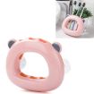 Pink Wall-mounted Bathroom Rack - Suction Cup Toothbrush Holder for Couples - 1