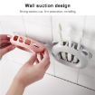 Pink Wall-mounted Bathroom Rack - Suction Cup Toothbrush Holder for Couples - 3