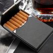 Black PU Cigarette Pack Business Card Holder - Unisex Thin Case - 2