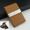 Brown PU Cigarette Pack Business Card Holder - Thin Case for Men & Women - 1