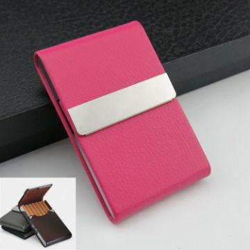 Rose Red PU Cigarette Pack Business Card Holder - Unisex Thin Case - 1